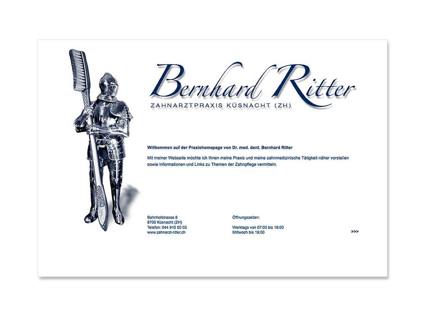 Website, Dr. med. dent. Bernhard Ritter, Zahnarzt